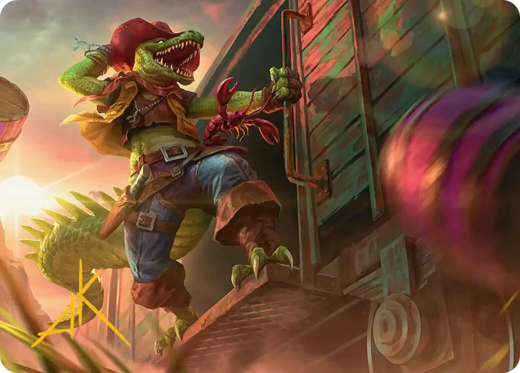 Leatherhead, Iron Gator Art Card (Gold-Stamped Signature) [Teenage Mutant Ninja Turtles Art Series] | Lots Moore NSW
