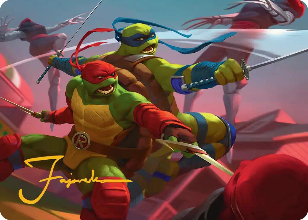 Raph & Leo, Sibling Rivals Art Card (Gold-Stamped Signature) [Teenage Mutant Ninja Turtles Art Series] | Lots Moore NSW