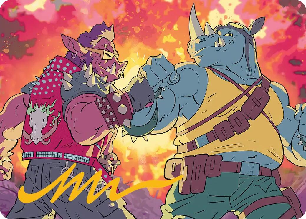 Bebop & Rocksteady Art Card (Gold-Stamped Signature) [Teenage Mutant Ninja Turtles Art Series] | Lots Moore NSW