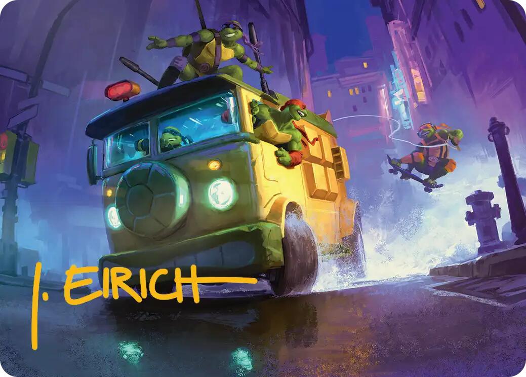 Turtle Van Art Card (Gold-Stamped Signature) [Teenage Mutant Ninja Turtles Art Series] | Lots Moore NSW
