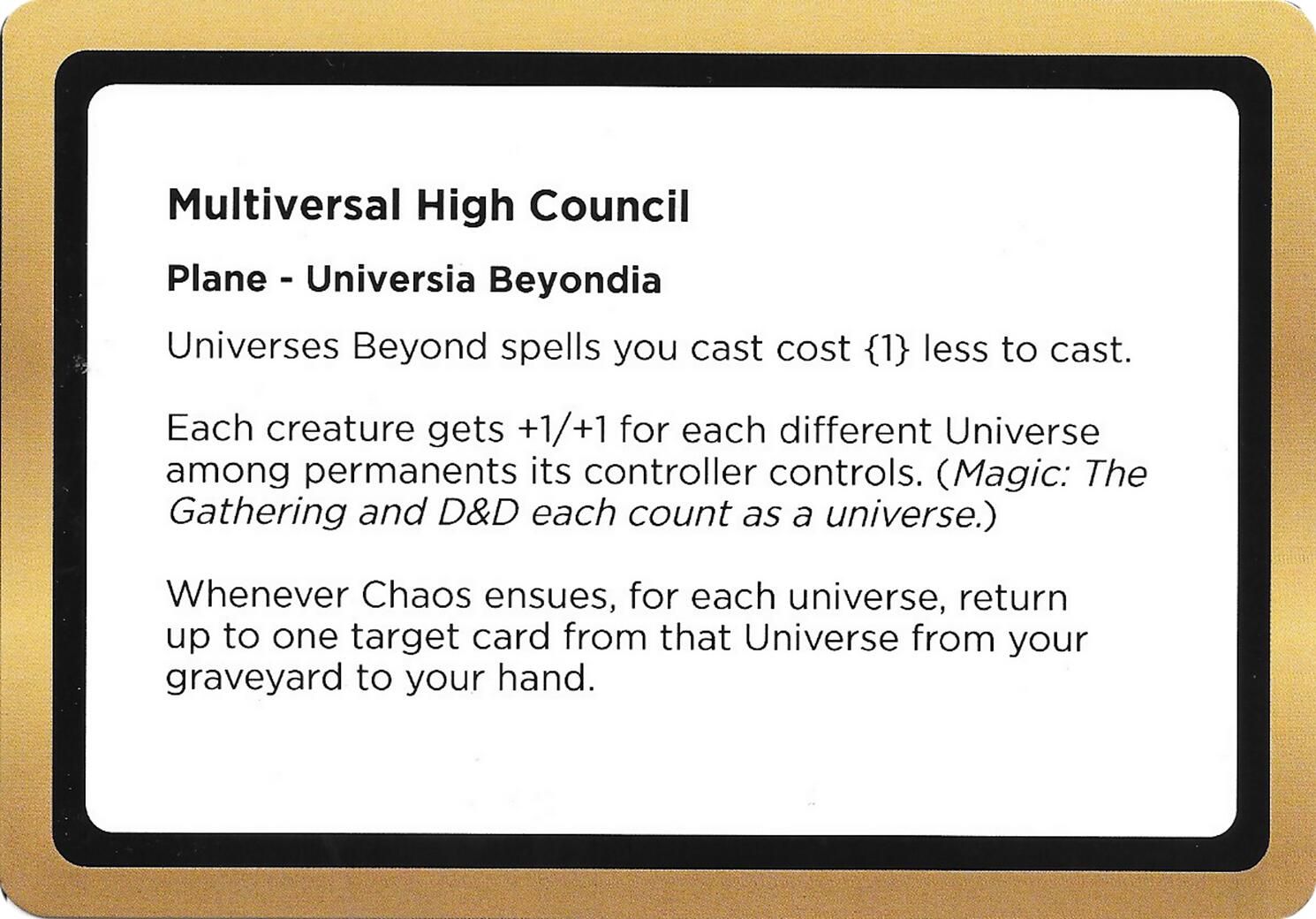 Multiversal High Council (Black Lotus Unknown Planechase) [Oversize Cards] | Lots Moore NSW
