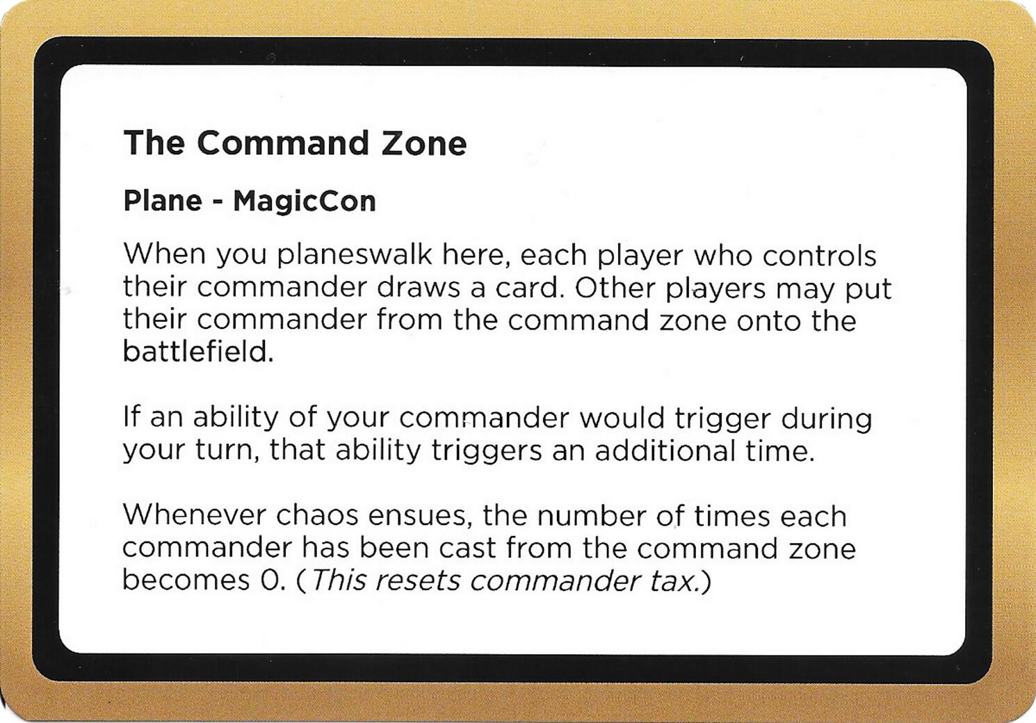 The Command Zone (Black Lotus Unknown Planechase) [Oversize Cards] | Lots Moore NSW