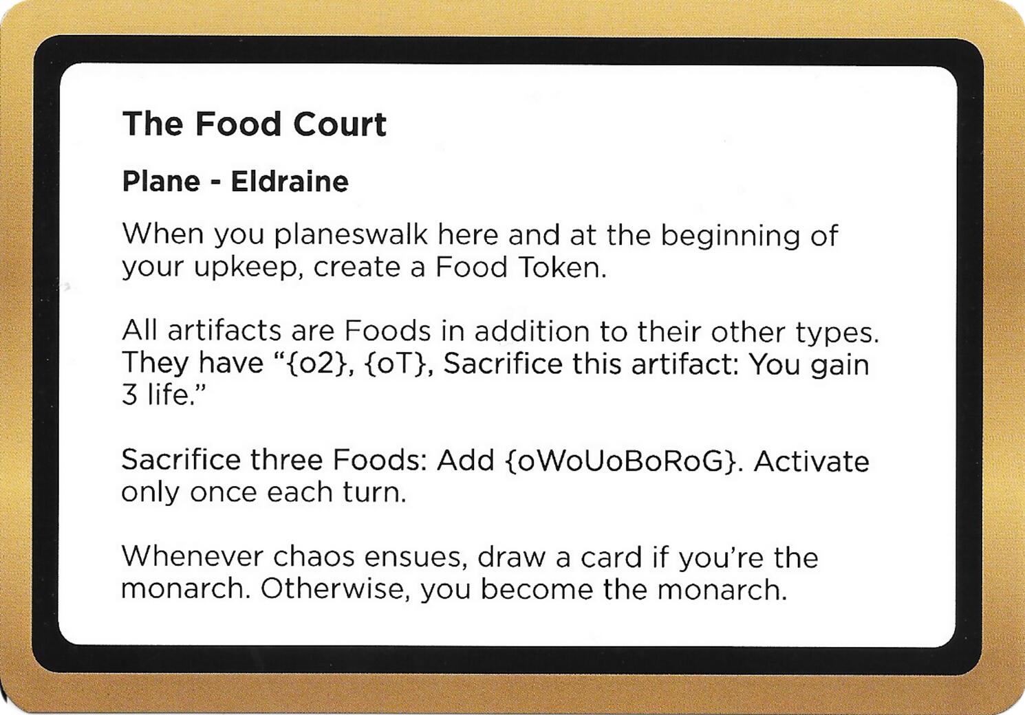 The Food Court (Black Lotus Unknown Planechase) [Oversize Cards] | Lots Moore NSW