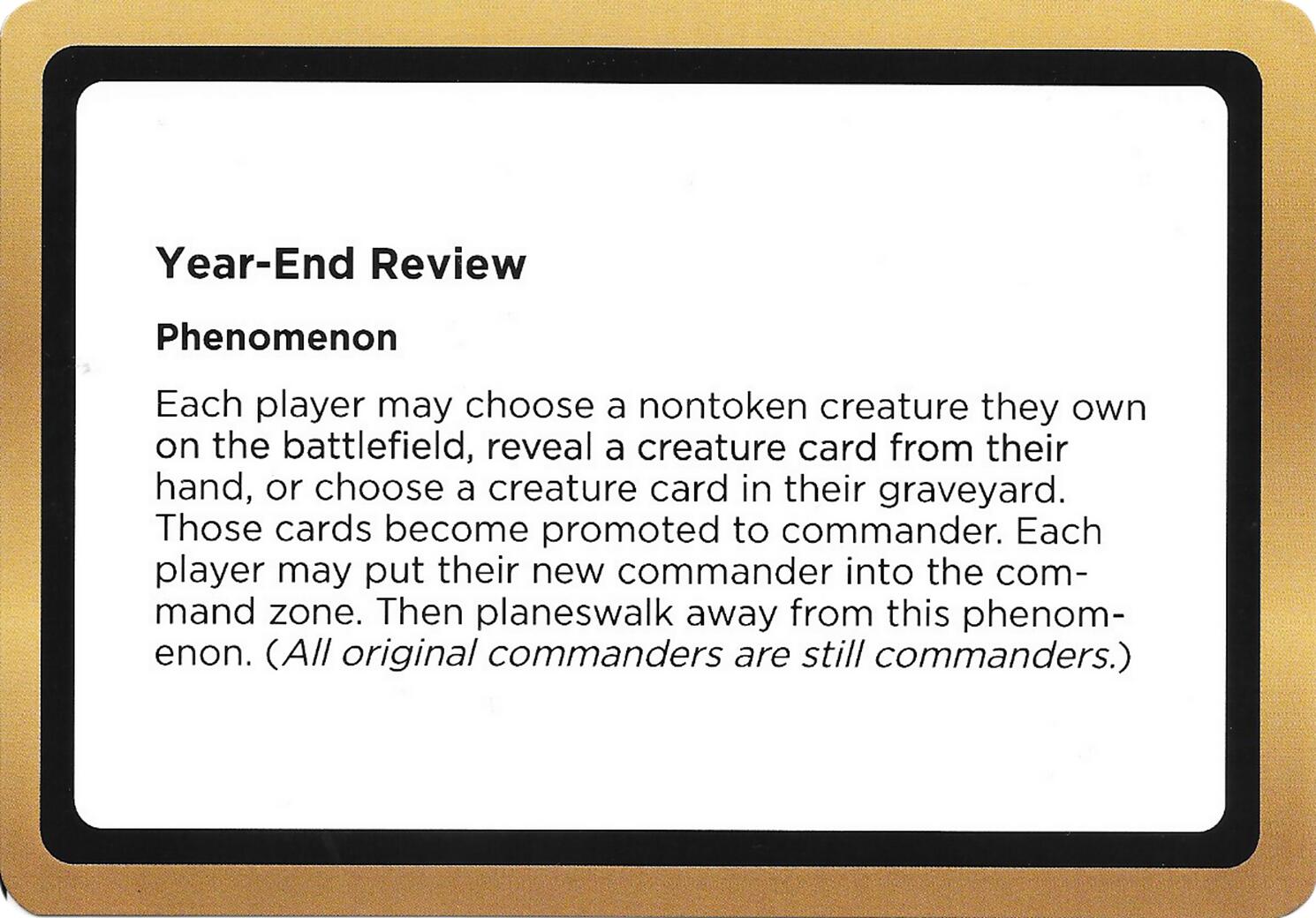 Year-End Review (Black Lotus Unknown Planechase) [Oversize Cards] | Lots Moore NSW