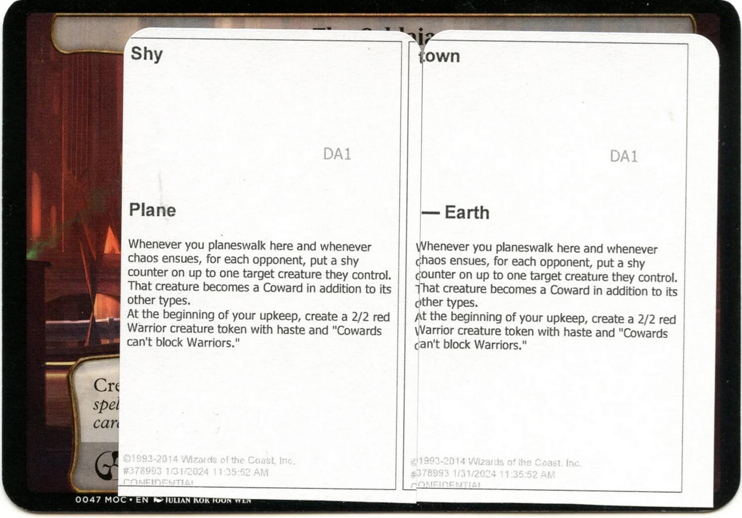 Shy Town (Black Lotus Unknown Planechase) [Oversize Cards] | Lots Moore NSW