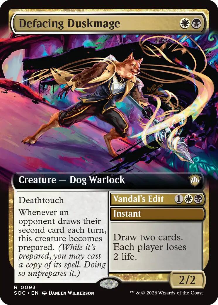 Defacing Duskmage (Extended Art) [Secrets of Strixhaven Commander] | Lots Moore NSW