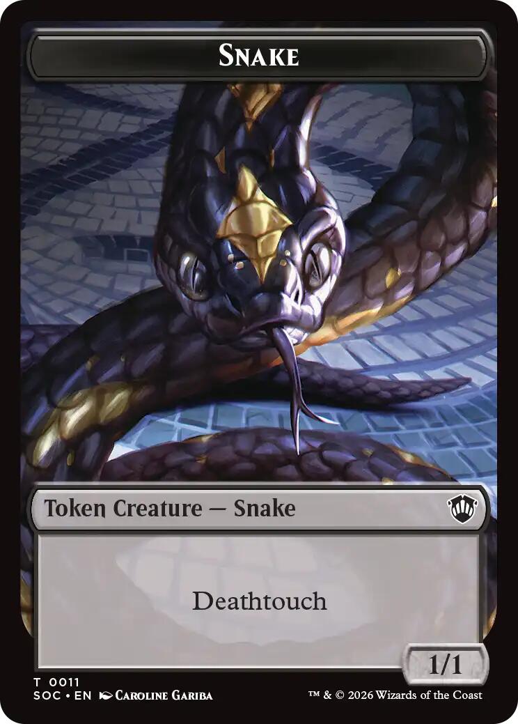 Snake // Zombie Double-Sided Token [Secrets of Strixhaven Commander Tokens] | Lots Moore NSW