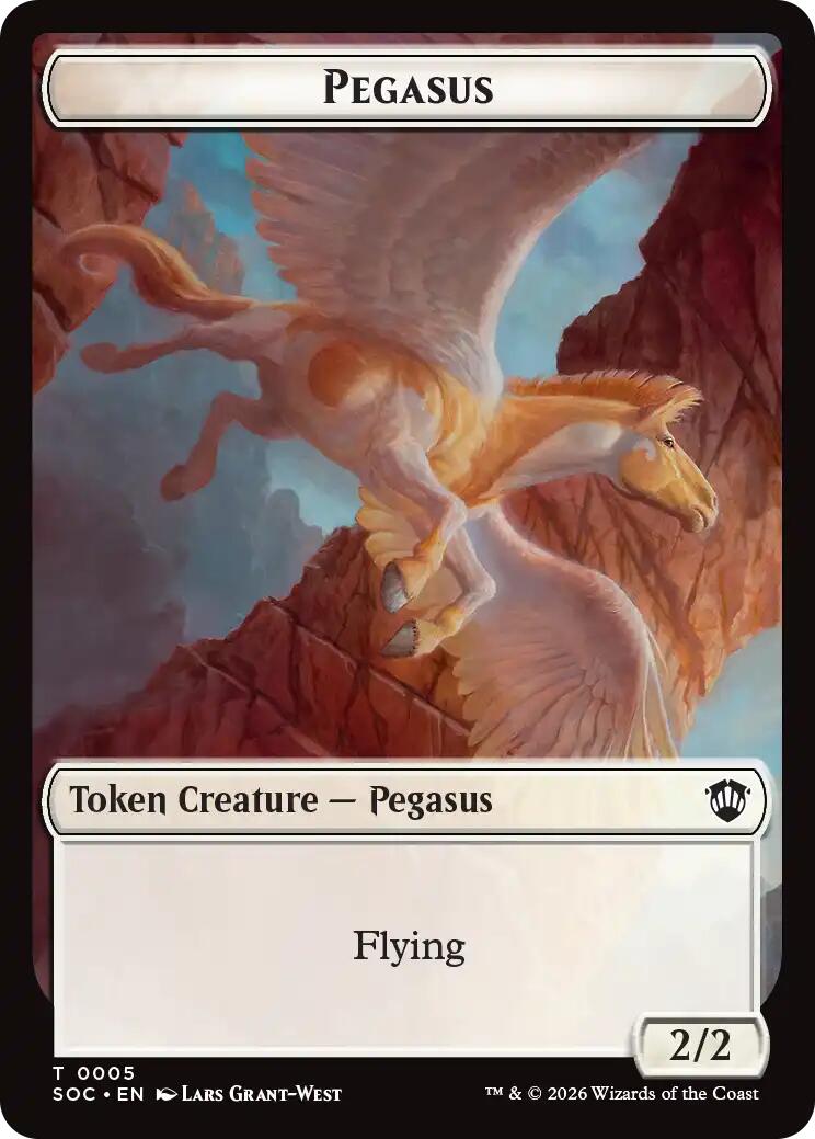 Pegasus // Inkling (0022) Double-Sided Token [Secrets of Strixhaven Commander Tokens] | Lots Moore NSW