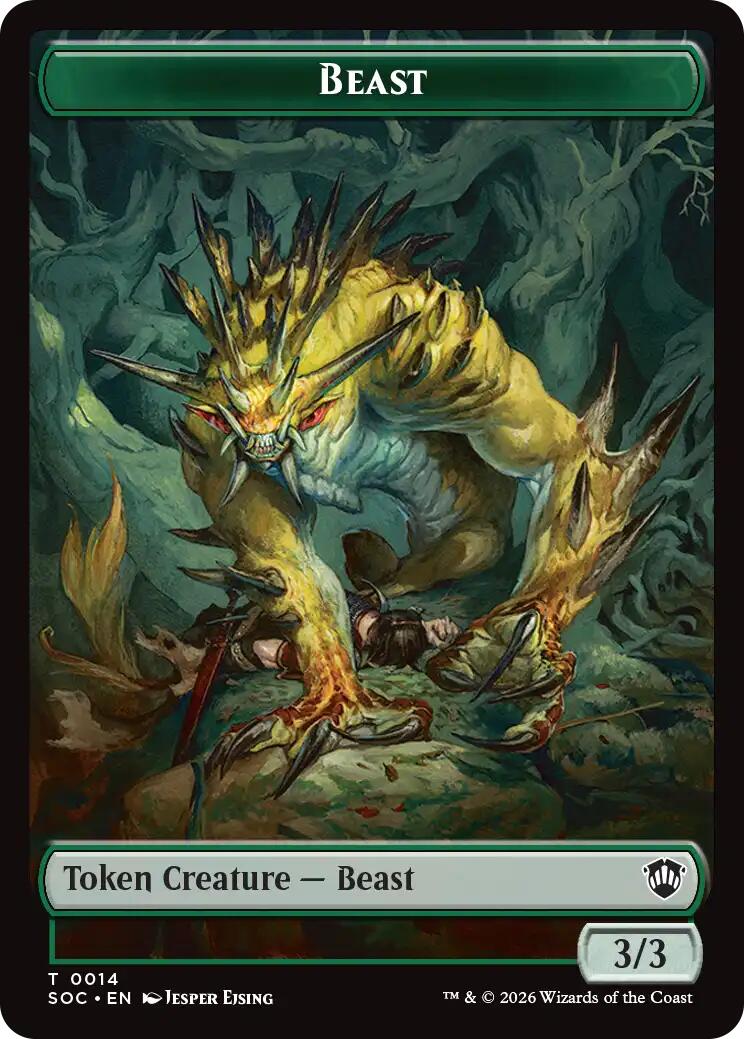 Beast // Fractal (0004) Double-Sided Token [Secrets of Strixhaven Commander Tokens] | Lots Moore NSW