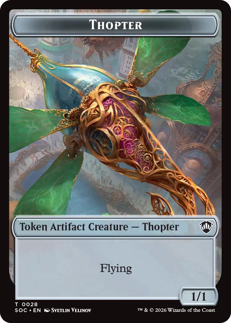 Thopter // Fractal (0004) Double-Sided Token [Secrets of Strixhaven Commander Tokens] | Lots Moore NSW
