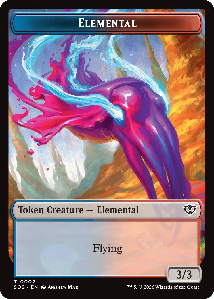 Dragon Illusion // Elemental (0002) Double-Sided Token [Secrets of Strixhaven Commander Tokens] | Lots Moore NSW