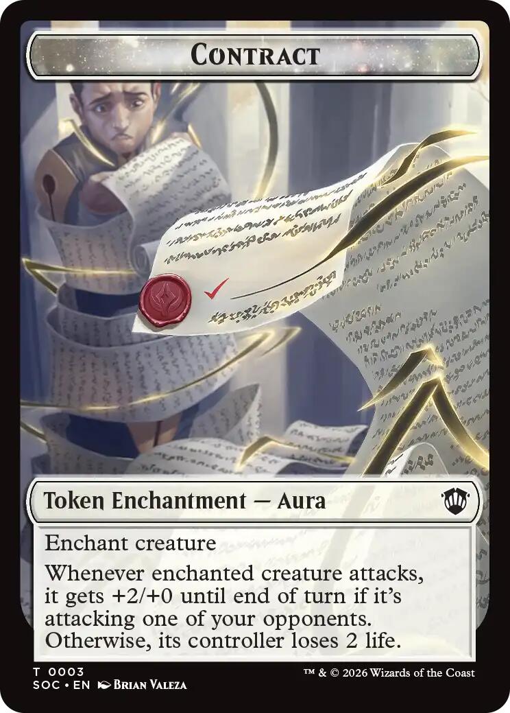 Contract // Pegasus Double-Sided Token [Secrets of Strixhaven Commander Tokens] | Lots Moore NSW