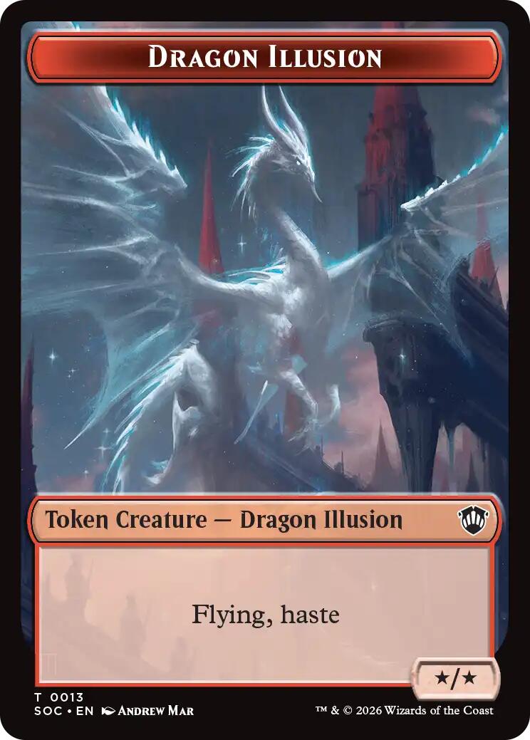 Dragon Illusion // Elemental (0019) Double-Sided Token [Secrets of Strixhaven Commander Tokens] | Lots Moore NSW