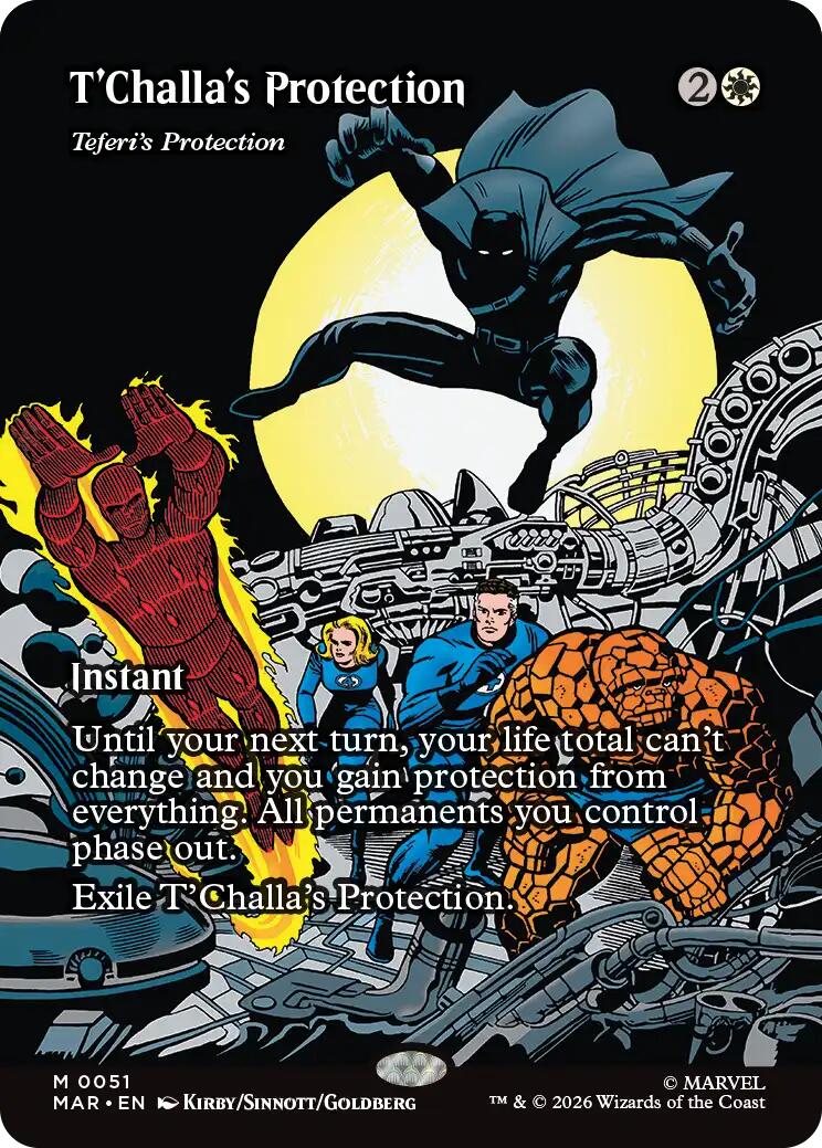 T'Challa's Protection - Teferi's Protection (Borderless) [Marvel Universe: Eternal-Legal] | Lots Moore NSW