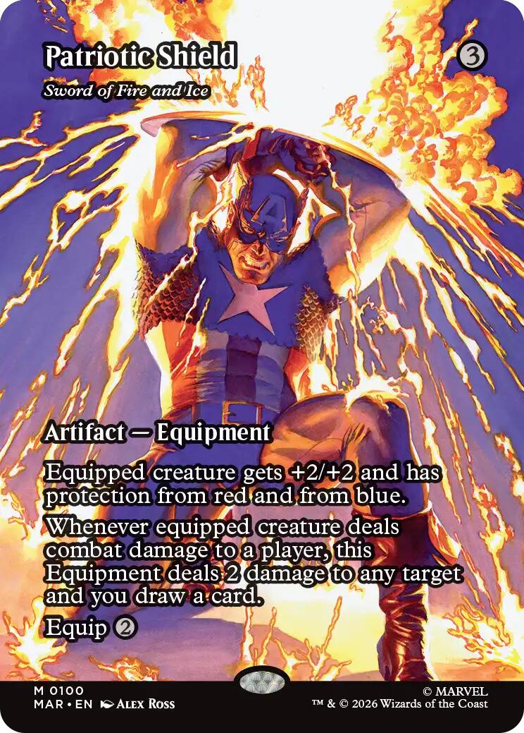 Patriotic Shield - Sword of Fire and Ice (Borderless) [Marvel Universe: Eternal-Legal] | Lots Moore NSW