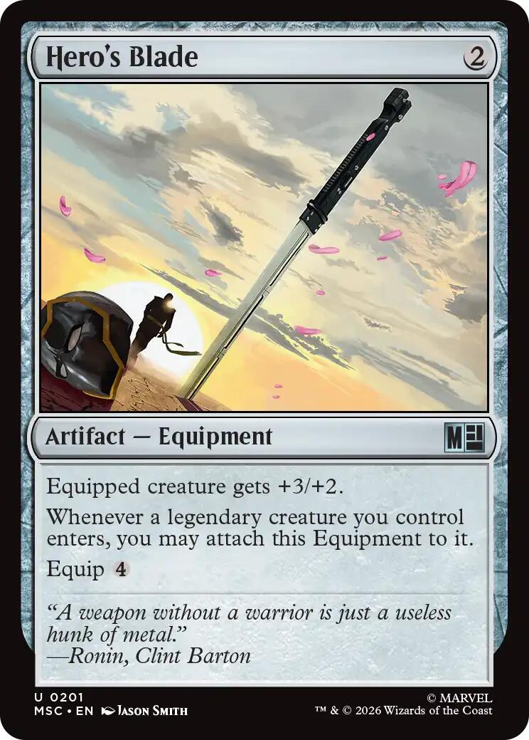 Hero's Blade (Surge Foil) [Marvel Super Heroes Commander] | Lots Moore NSW