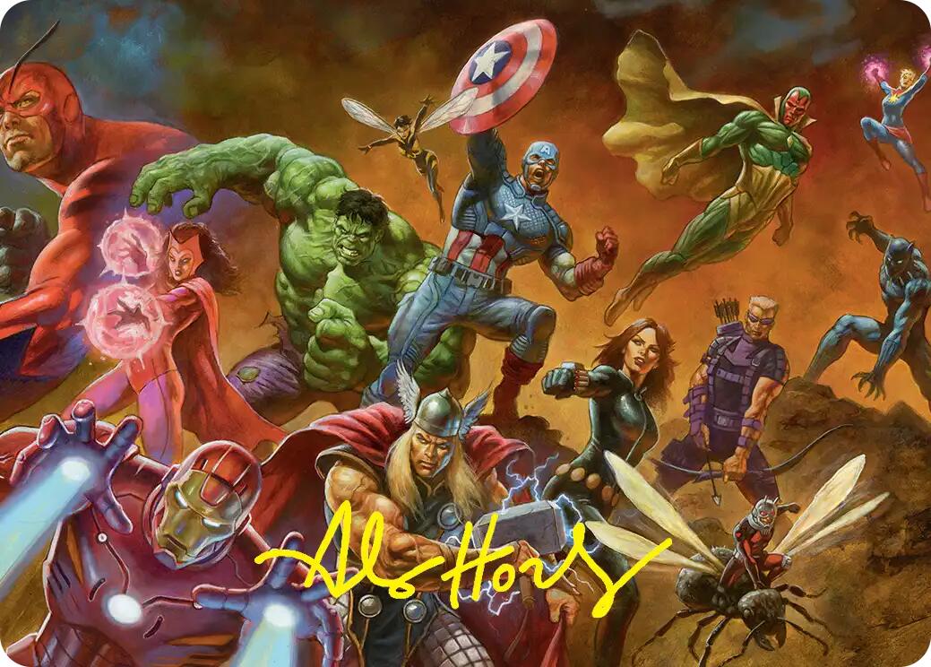 Avengers Assemble! Art Card (Gold-Stamped Signature) [Marvel Super Heroes Art Series] | Lots Moore NSW
