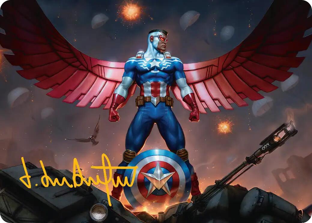 Captain America, Wings of Freedom Art Card (2/45) (Gold-Stamped Signature) [Marvel Super Heroes Art Series] | Lots Moore NSW