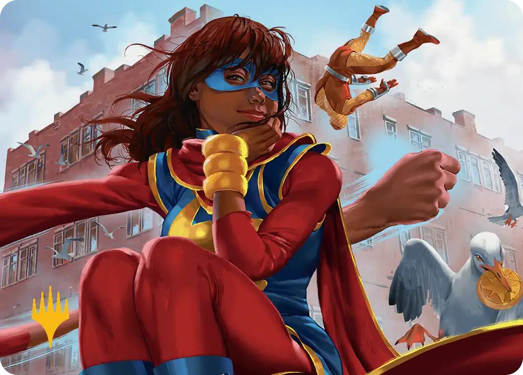 Ms. Marvel, Kamala Khan Art Card (Gold-Stamped Planeswalker Symbol) [Marvel Super Heroes Art Series] | Lots Moore NSW