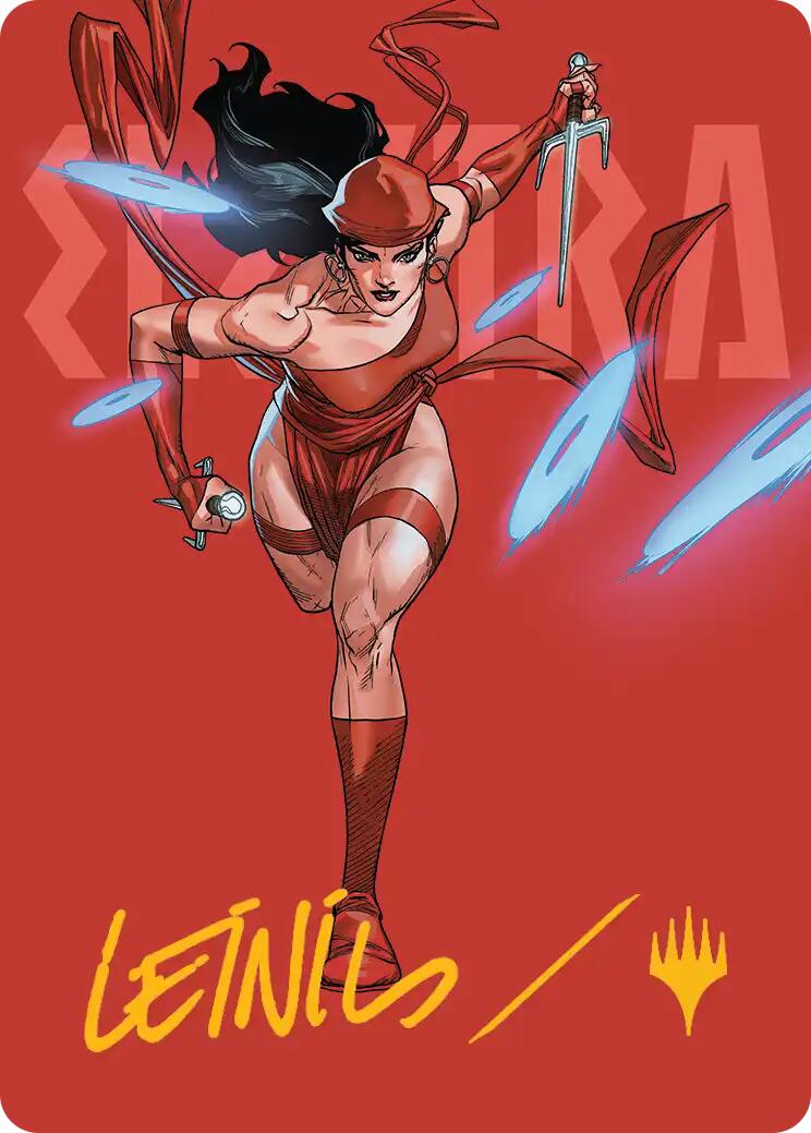 Elektra, Daughter of the Hand Art Card (Gold-Stamped Signature) [Marvel Super Heroes Art Series] | Lots Moore NSW