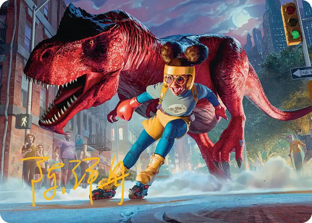 Moon Girl and Devil Dinosaur Art Card (Gold-Stamped Signature) [Marvel Super Heroes Art Series] | Lots Moore NSW