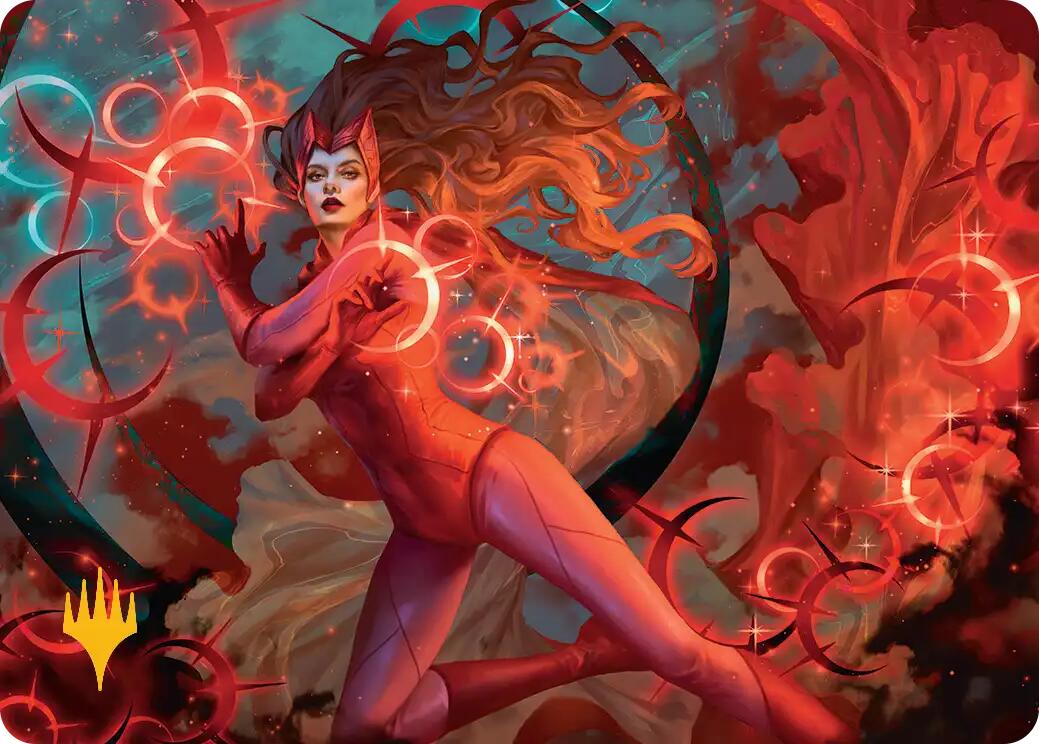 Scarlet Witch, Chaotic Avenger Art Card (Gold-Stamped Planeswalker Symbol) [Marvel Super Heroes Art Series] | Lots Moore NSW