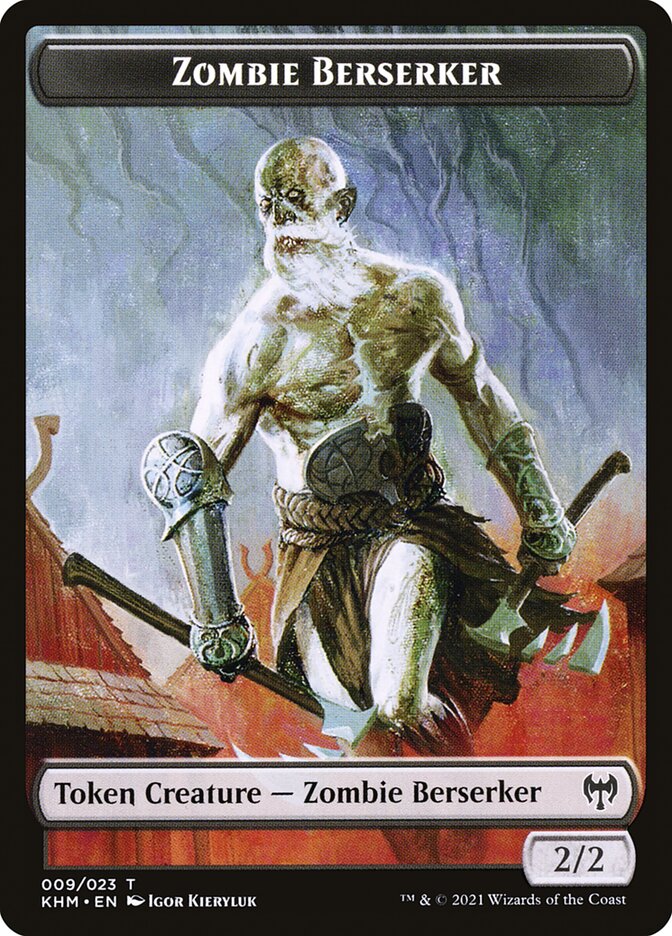 Human Warrior // Zombie Berserker Double-Sided Token [Kaldheim Tokens] | Lots Moore NSW