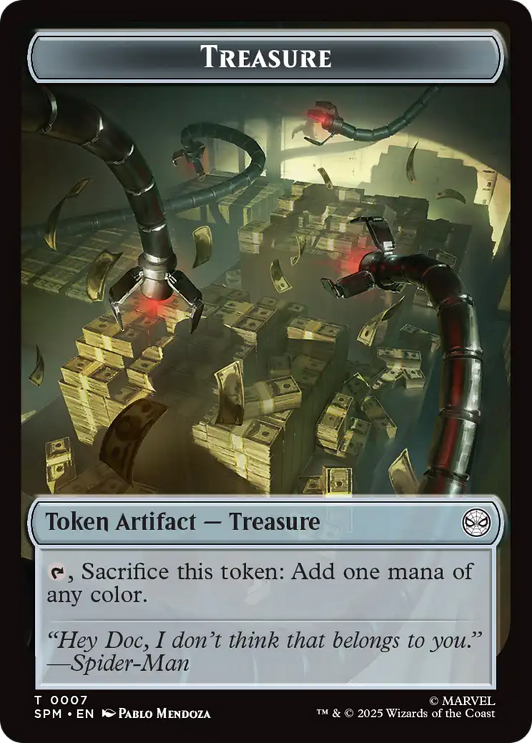 Spider // Treasure Double-Sided Token [Marvel's Spider-Man Tokens] | Lots Moore NSW