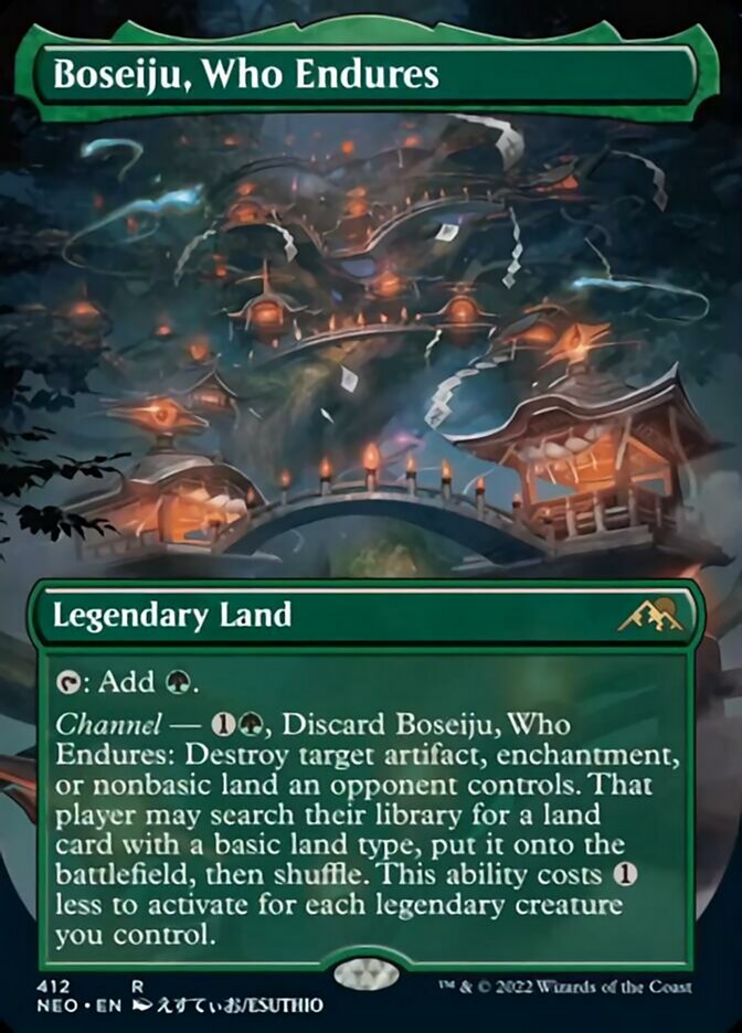 Boseiju, Who Endures (Borderless Alternate Art) [Kamigawa: Neon Dynasty] | Lots Moore NSW