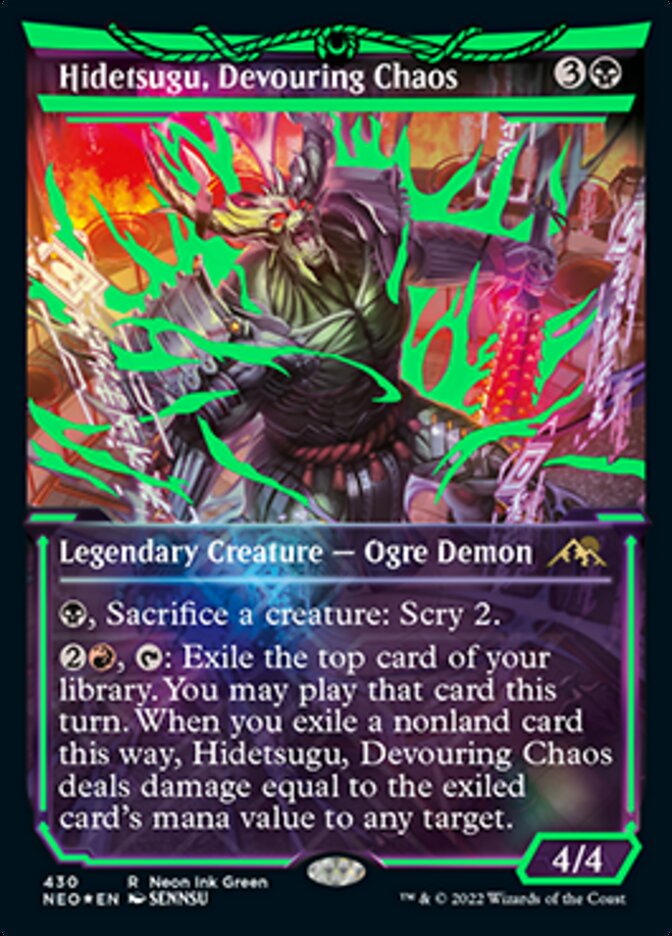 Hidetsugu, Devouring Chaos (Neon Ink Green) [Kamigawa: Neon Dynasty] | Lots Moore NSW