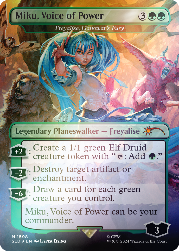 Miku, Voice of Power - Freyalise, Llanowar's Fury (Rainbow Foil) [Secret Lair Drop Series] | Lots Moore NSW