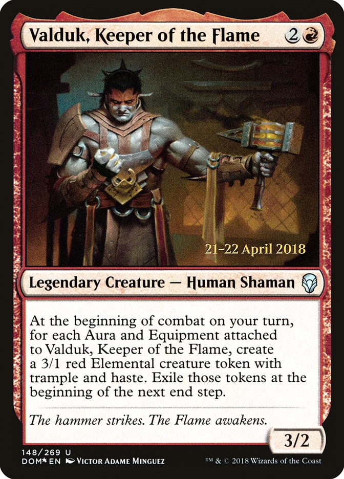 Valduk, Keeper of the Flame [Dominaria Prerelease Promos] | Lots Moore NSW