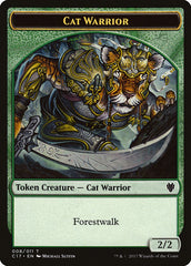 Cat // Cat Warrior Double-Sided Token [Commander 2017 Tokens] | Lots Moore NSW