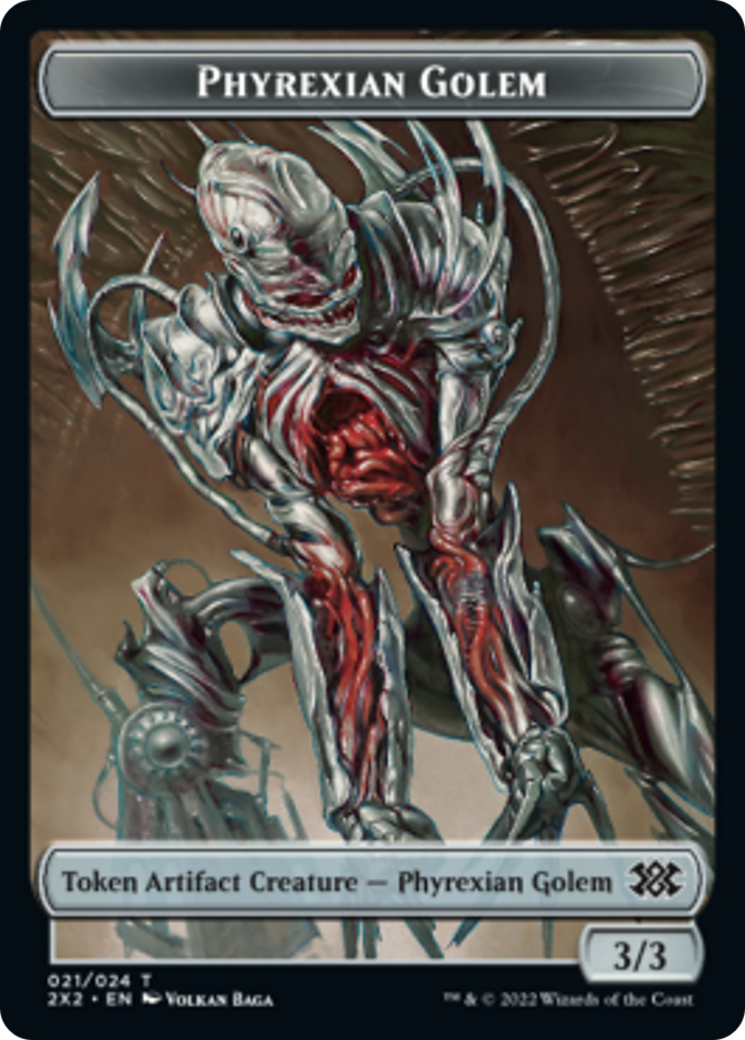 Drake // Phyrexian Golem Double-Sided Token [Double Masters 2022 Tokens] | Lots Moore NSW