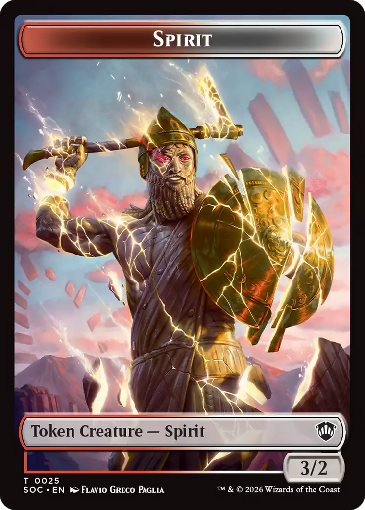 Spirit (0025) // Copy Double-Sided Token [Secrets of Strixhaven Commander Tokens] | Lots Moore NSW