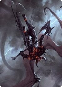 Burning-Rune Demon Art Card [Kaldheim Art Series] | Lots Moore NSW