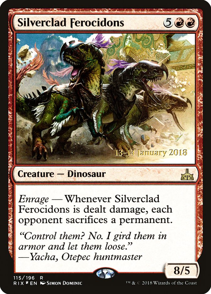 Silverclad Ferocidons [Rivals of Ixalan Prerelease Promos] | Lots Moore NSW