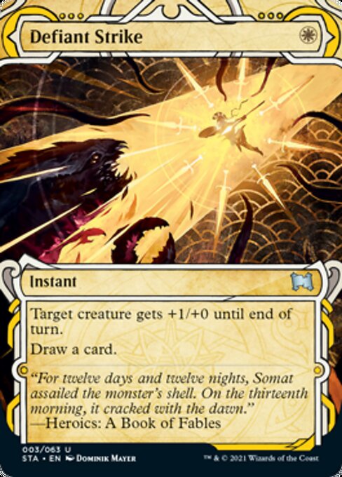Defiant Strike (Foil Etched) [Strixhaven: School of Mages Mystical Archive] | Lots Moore NSW