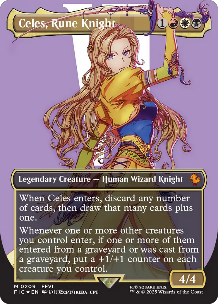 Celes, Rune Knight (Borderless) (Surge Foil) [FINAL FANTASY Commander] | Lots Moore NSW
