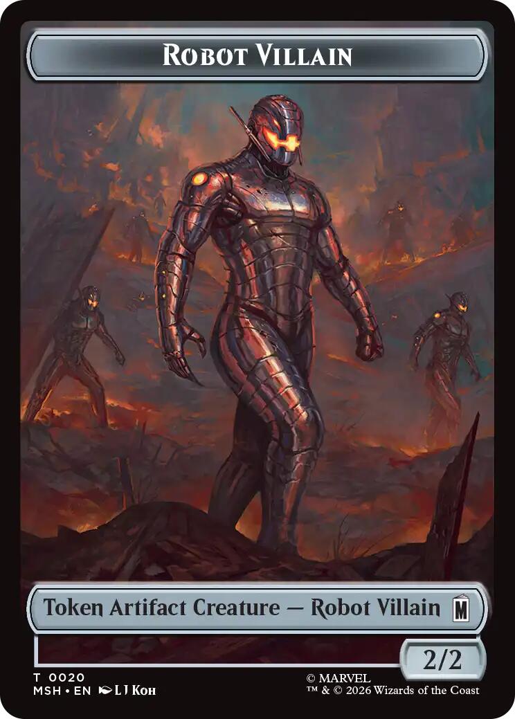 Hero // Robot Villain Double-Sided Token [Marvel Super Heroes Tokens] | Lots Moore NSW