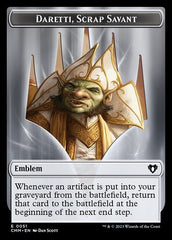 Eldrazi // Emblem - Daretti, Scrap Savant Double-Sided Token [Commander Masters Tokens] | Lots Moore NSW