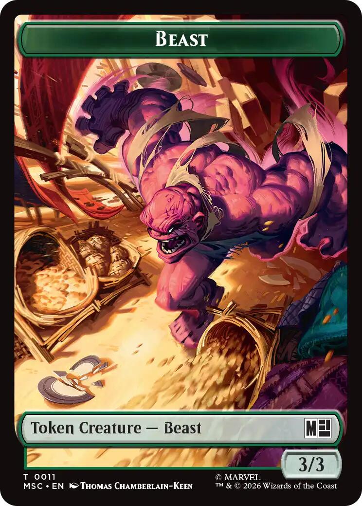 Beast // Vibranium Double-Sided Token [Marvel Super Heroes Commander Tokens] | Lots Moore NSW