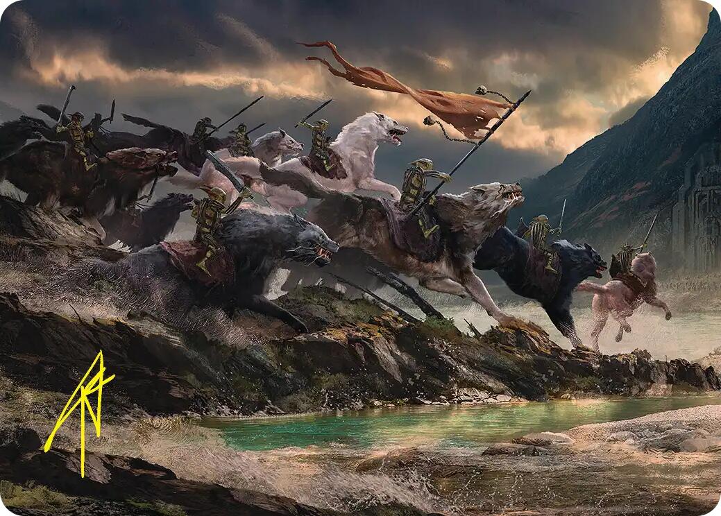 Tide of Fury and Disorder Art Card (Gold-Stamped Signature) [The Hobbit Art Series] | Lots Moore NSW