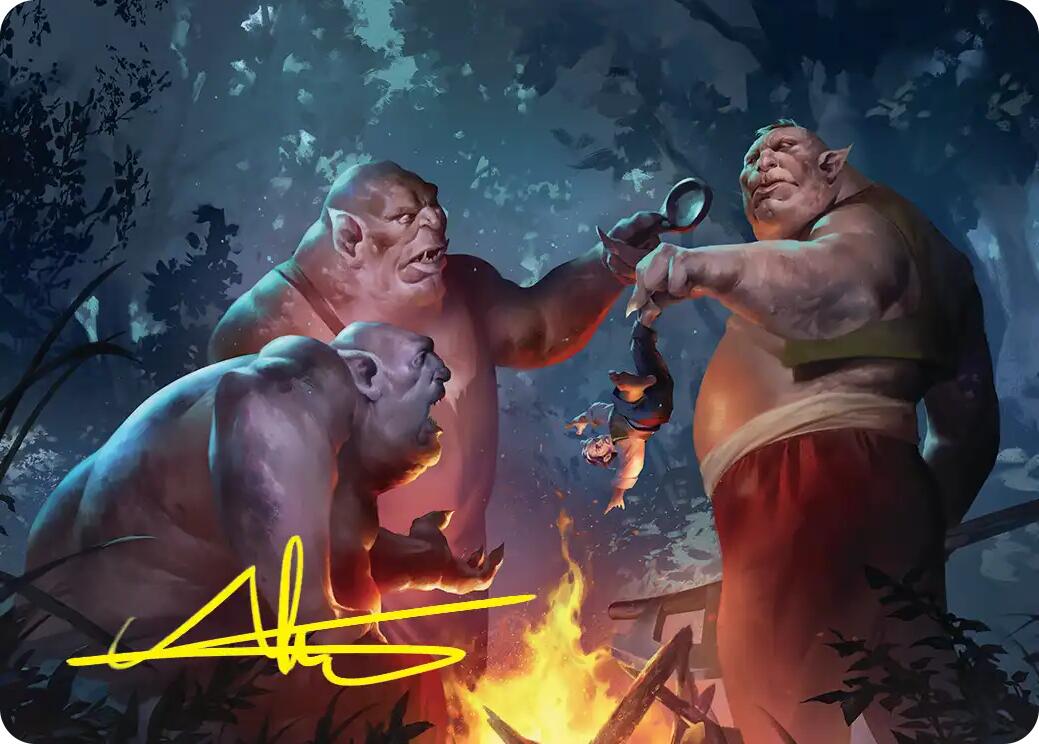 Tom, Bert, and William Art Card (Gold-Stamped Signature) [The Hobbit Art Series] | Lots Moore NSW
