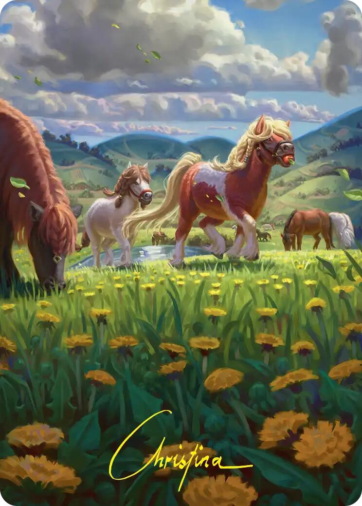 Troop of Ponies Art Card (Gold-Stamped Signature) [The Hobbit Art Series] | Lots Moore NSW
