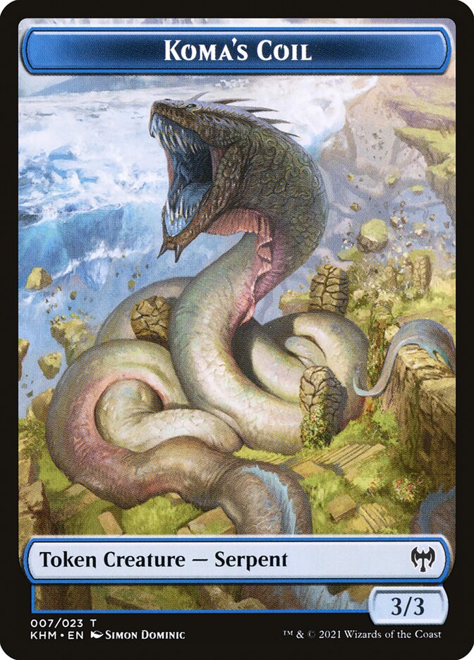 Human Warrior // Koma's Coil Double-Sided Token [Kaldheim Tokens] | Lots Moore NSW