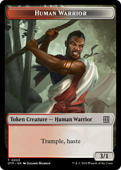 Human Warrior // Plot Double-Sided Token [Outlaws of Thunder Junction: Breaking News Tokens] | Lots Moore NSW