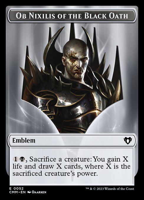 Soldier // Emblem - Ob Nixilis of the Black Oath Double-Sided Token [Commander Masters Tokens] | Lots Moore NSW