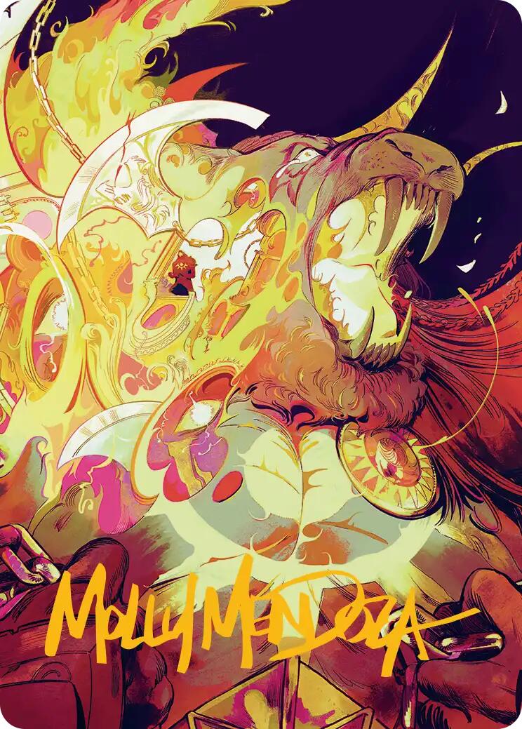 Ajani's Anguish Art Card (Gold-Stamped Signature) [Reality Fracture Art Series] | Lots Moore NSW