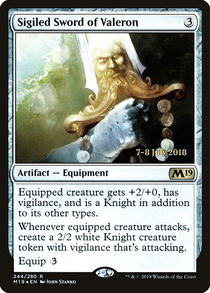 Sigiled Sword of Valeron [Core Set 2019 Prerelease Promos] | Lots Moore NSW